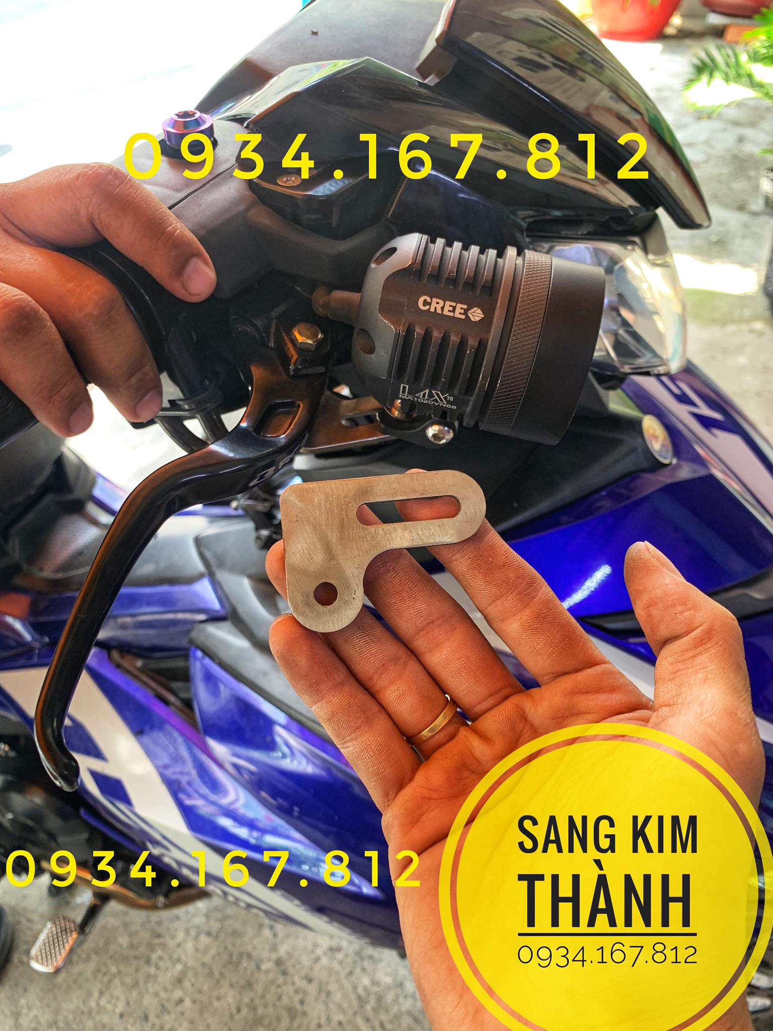 Pad lắp đèn trợ sáng tay thắng xe exciter 150, exciter 155 vva
