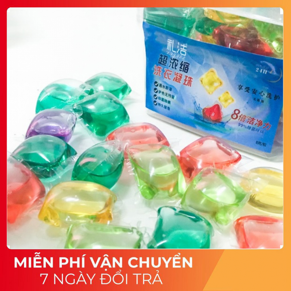 [HCM]Viên Giặt Xả Quần Áo  Đa Năng 3IN1 Cực Tiện Lợi Hộp 30 Viên Giặt Quần Áo Siêu Sạch Siêu Thơm
