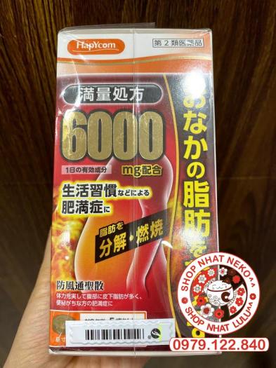 Hộp Viên uống giảm cân, giảm béo bụng HapYcom 6000mg Nhật Bản 540 viên uống 30 ngày