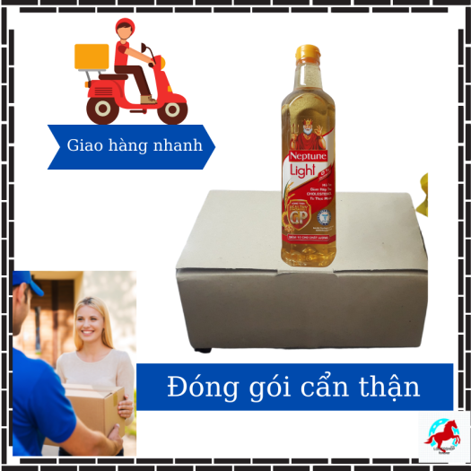 Dầu ăn Neptune Light 1L- LOILEOSHOP BC38- Dầu ăn kết hợp từ ba loại dầu tự nhiên: dầu gạo lứt, dầu đậu nành và dầu hướng dương với ưu điểm không mùi giúp giữ nguyên hương vị tự nhiên của món ăn