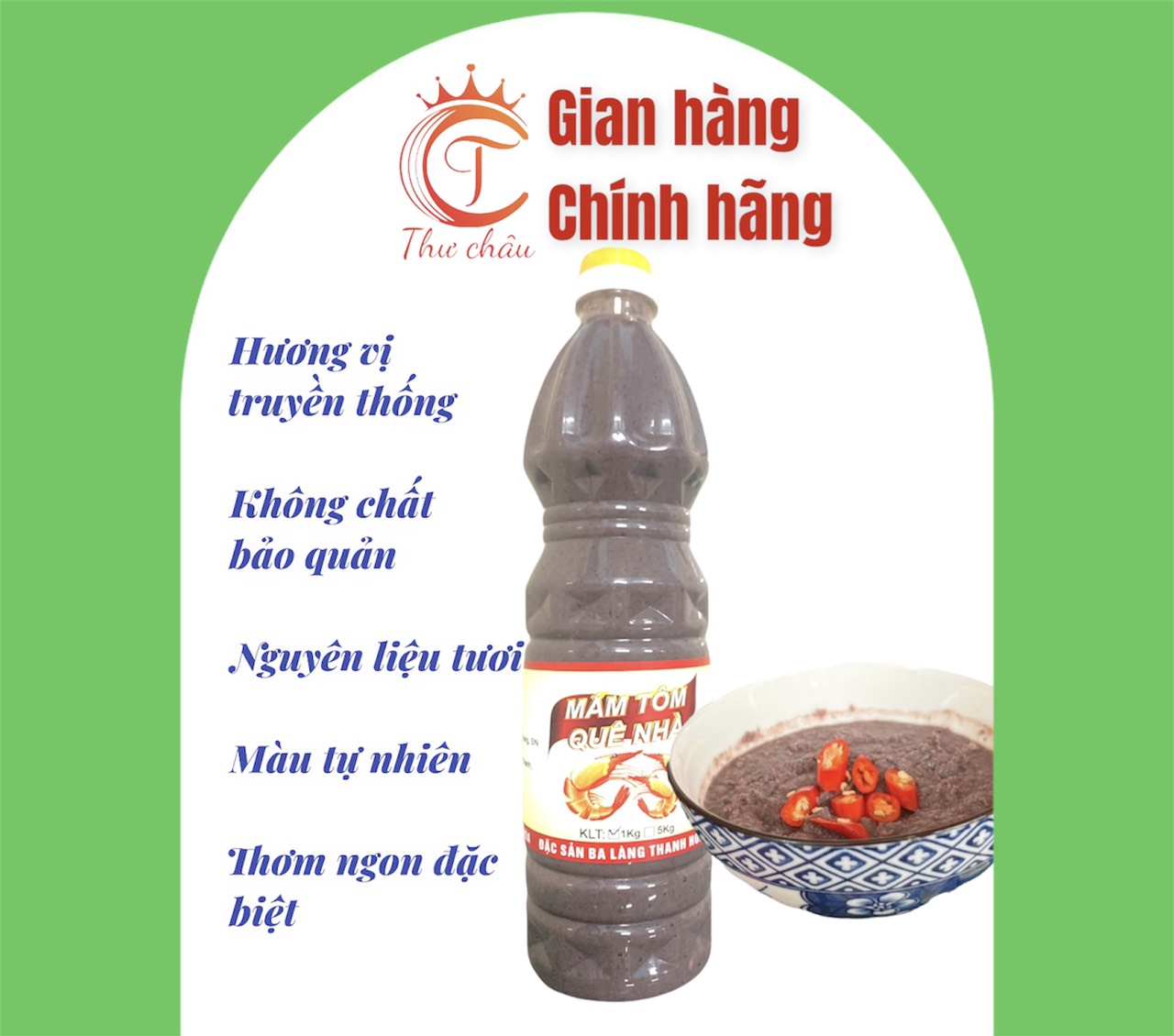 Mắm tôm ba làng thanh hóa chai 1kg