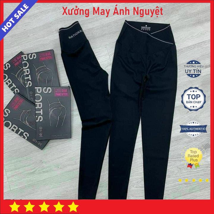 Quần Legging Nữ Cạp Chun Chéo Chất Cotton Co Dãn Thoáng Mát Tôn Dáng Siêu Xinh