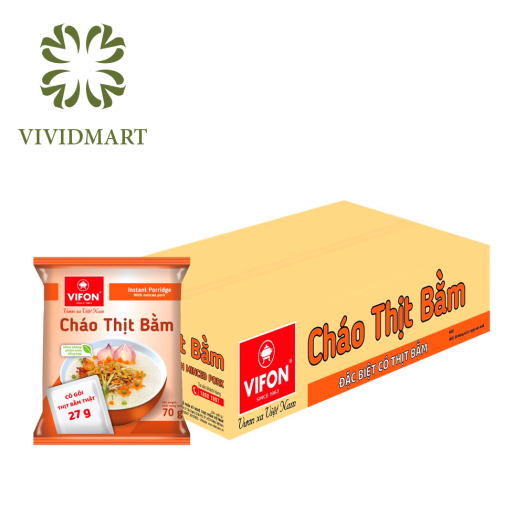 [Thùng] CHÁO ĂN LIỀN VIFON THỊT BẰM / GÀ / SƯỜN / BÒ / NẤM ĐÔNG CÔ / TRỨNG MUỐI / RIÊU CUA (CÓ GÓI THỊT / NẤM) - 70g/GÓI