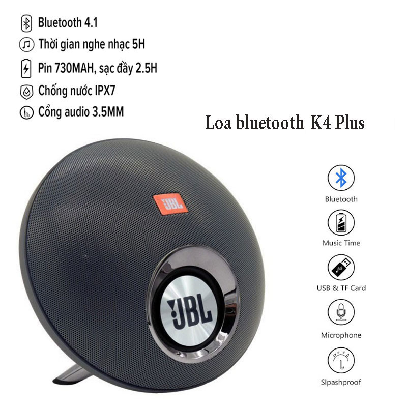 [HCM]( LOA BÃI MỸ ) Loa Bãi Nội Địa k4 Plus Chính Hãng Kiêm Pin Dự Phòng 4000mAh Âm Bas Trầm K4+ Cực Hay Kết Nối Bluetooth 4.1 Usb Thẻ Nhớ Cổng 3.5 Pin 15 Giờ - Bảo Hành 12 Tháng