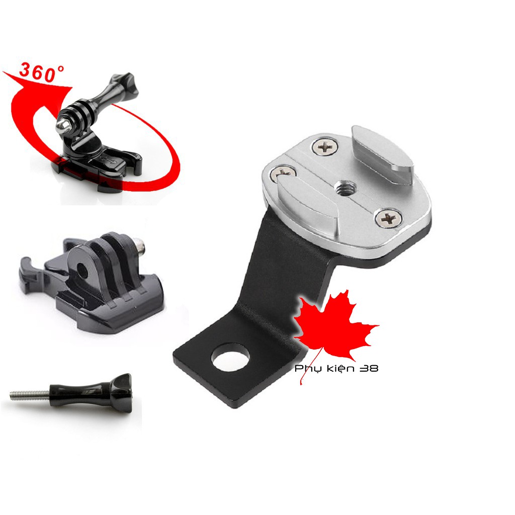 Pat cnc gắn chân gương xe máy cho gopro, sjcam, eken,...