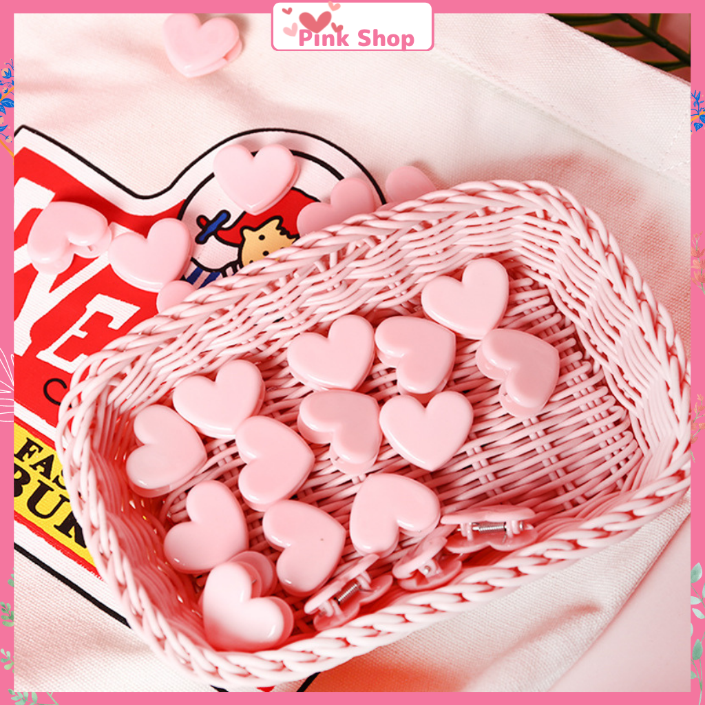 Kẹp gim giấy, Kẹp giấy Pinkshop màu hồng hình trái tim dễ thương