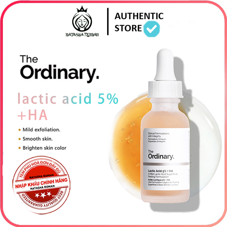 Serum tẩy da chết hoá học - lactic acid 5% + ha và latic acid 10% + ha – the ordinary.
