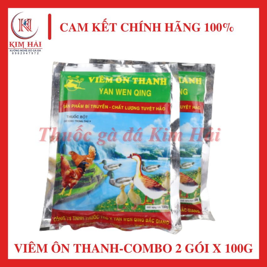 Viêm ôn thanh dạng bột [combo 2 gói x 100g]-dạng bột-phòng và hỗ trợ đi.ều t.rị các bệnh hô hấp,đường ruột phân xanh phân trắng,tụ huyết trùng cho gà đá gà tơ gà con,thuốc nuôi gà hiêu quả.