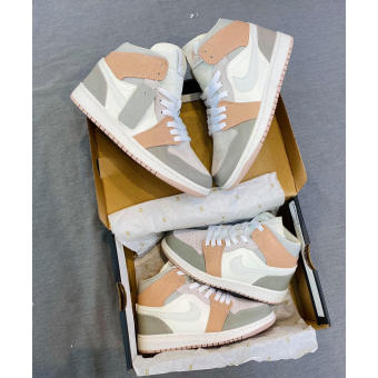 NIKE AIR JORDAN 1 MID MILAN Giày JD1 Mid Milan cao cổ, giày Air Jordan Xám Cam Nhạt Cao Cấp Nam Nữ đủ size 36-43 full box bill