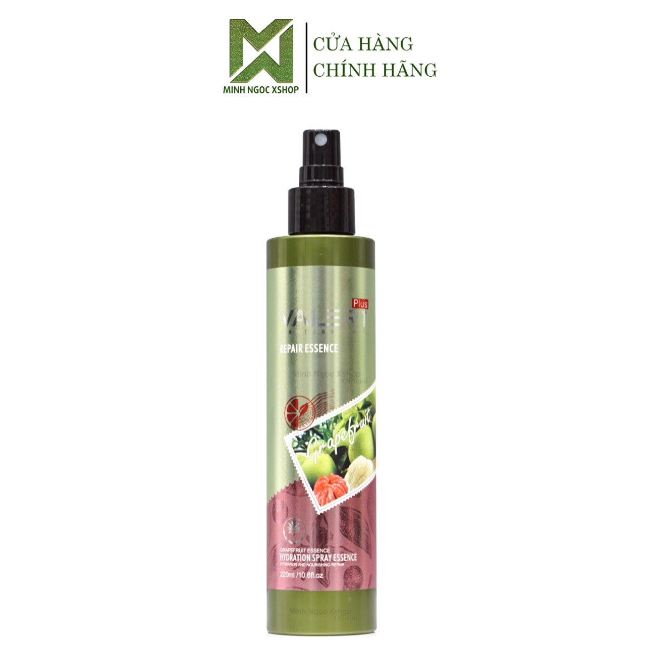 Tinh dầu bưởi Valert, xịt dưỡng tóc tinh dầu bưởi Valert Grapefruit 220ml ngừa rụng kích mọc tóc hiệu quả