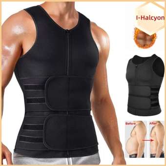 I-HALCYON Kiểm soát bụng Đồ Lót Áo sơ mi Đồ Mặc định hình nam Kiểm soát bụng Đai nịt bụng Áo nịt ngực tập thể dục Định hình cơ thể Áo nén