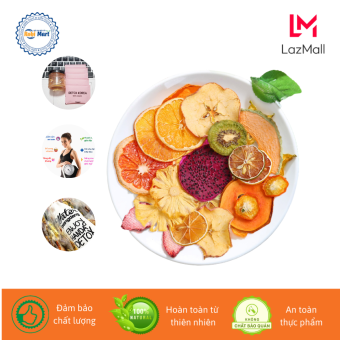 Set 40 gói trà detox hoa quả sấy lạnh giảm cân Robi Mart - Tặng bình 1000ml, mật ong, đường