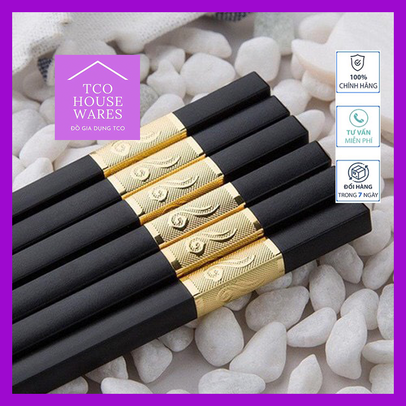 Combo 20 đôi Đũa Hợp Kim Mạ Vàng Hàn Quốc Cao Cấp- Đũa Kháng Khuẩn Đẳng Cấp- Sang Trọng- Độ Bền Cao- Chống Trơn- Chống Trượt- Chống Mốc- Bền Mầu- Chống Bong Tróc Và Ăn Mòn- Không Độc Hại Và Không Mùi