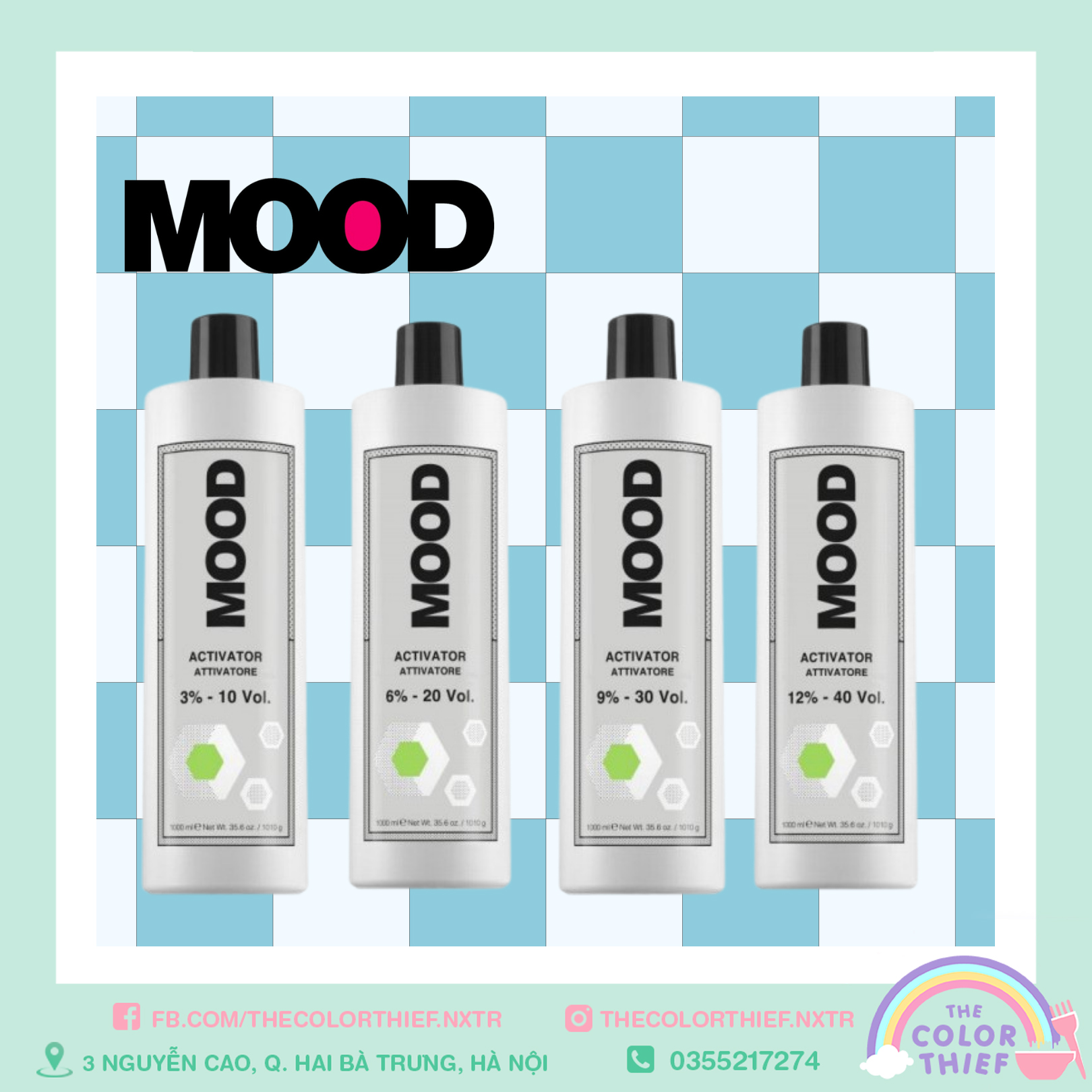 OXY trợ tẩy tóc MOOD Italy cao cấp an toàn theo độ dài - The Color Thief