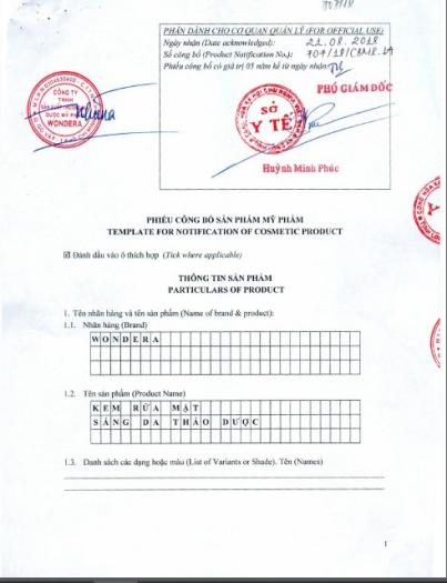 Rửa mặt sáng da thảo dược wondera nhân sâm