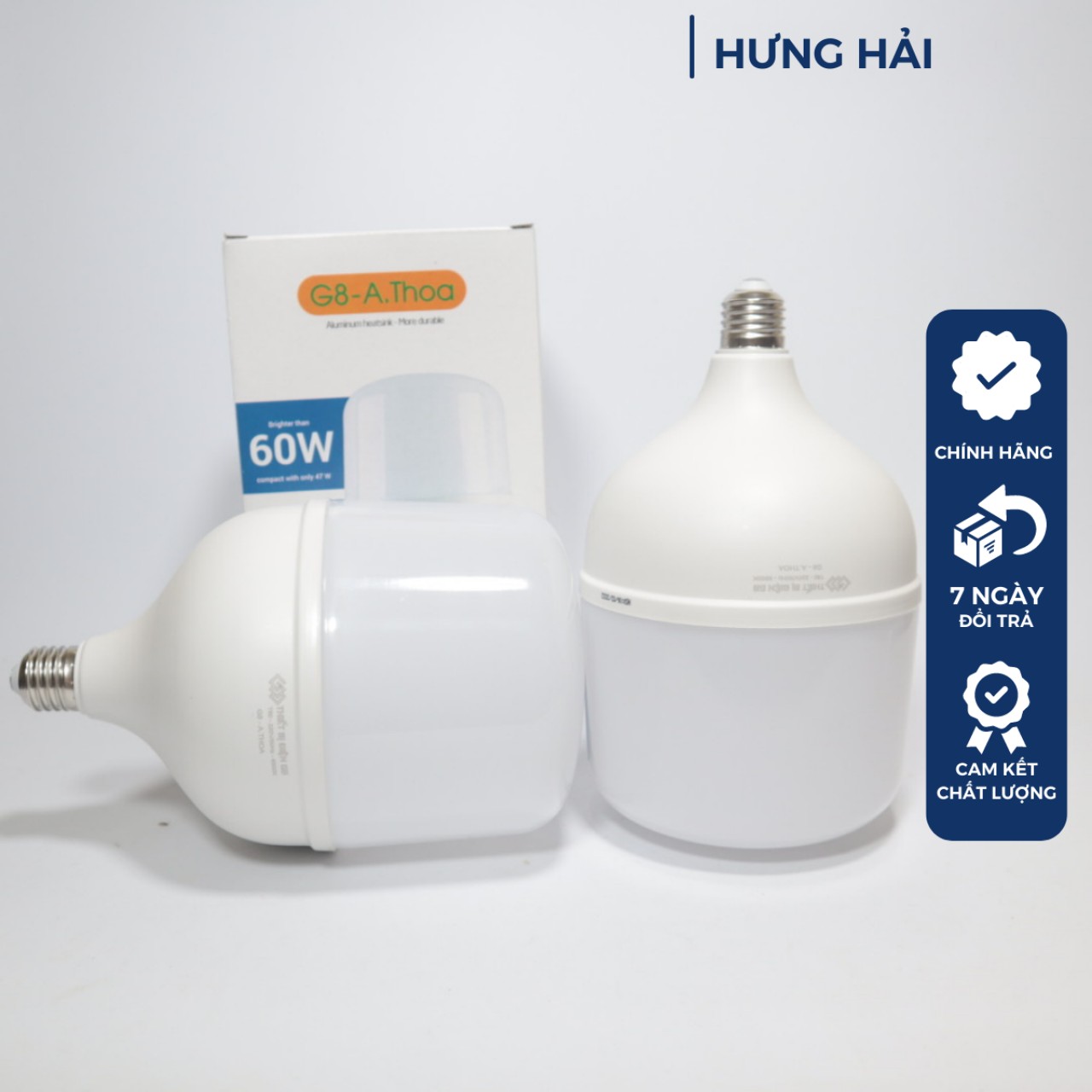 Bóng đèn led trụ nhôm Thiết Bị Điện G8 60w 50w 40w 30w 20w ánh sáng trắng, siêu sáng tiết kiệm điện - Điện Hưng Hải