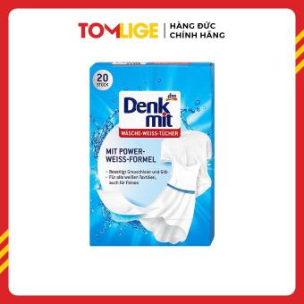 Giấy tẩy trắng quần áo Denkmit Tomlige 20 miếng của Đức, tẩy trắng quần áo