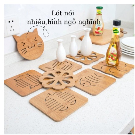 Tấm lót cách nhiệt chống bỏng KT 15cm miếng lót bát, lót nồi bếp - Miếng Gỗ Lót Ly, Lót Cốc Cách Nhiệt - Tấm Lót Bằng Gỗ Cách Nhiệt Chén Bát, Ly Cốc...