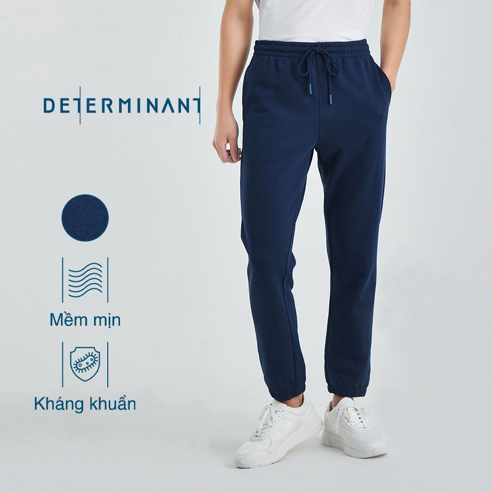 Quần Sweatpants nam đa năng DETERMINANT thể thao - ống dài- kháng khuẩn - ngăn mùi - vải da cá - form unisex - màu xanh đậm - B01
