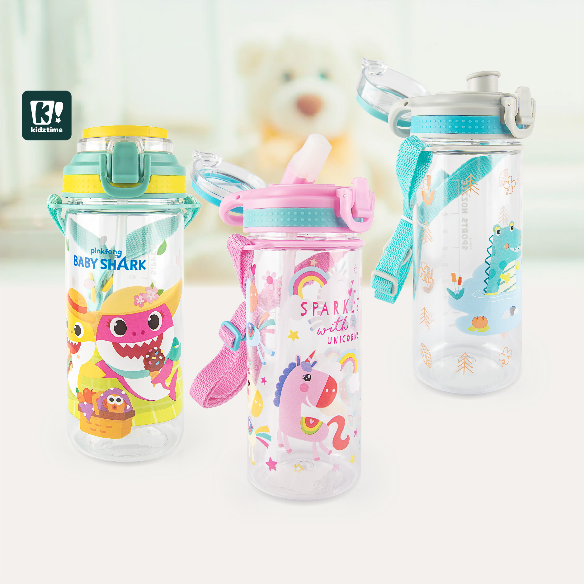 Baby Shark Straw Cup Water Bottle 11.8oz for Kids Baby 350ml Made