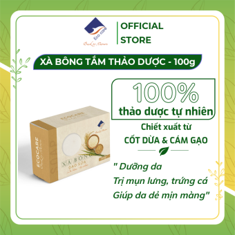 Xà bông thảo dược hữu cơ Ecocare 100g, xà bông gạo sữa 100% thành phần từ thiên nhiên, đã thực hiện kiểm nghiệm và công bố tiêu chuẩn chất lượng