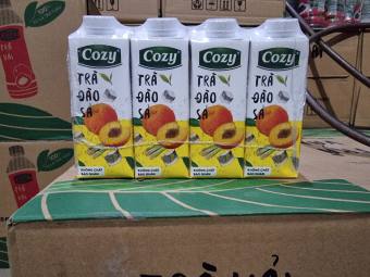 Trà cozy thùng 24 hộp 225ml trà đào sả.