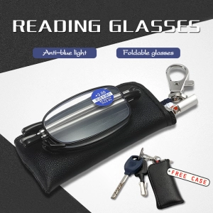ภาพหน้าปกสินค้าOYKI [ฟรีกล่อง] MINI พับแว่นตาอ่านหนังสือพร้อมพวงกุญแจกรณีผู้หญิงผู้ชาย แสงสีฟ้า แว่นตาขยายแว่นตา + 1.0 ~ + 4.0 ซึ่งคุณอาจชอบสินค้านี้