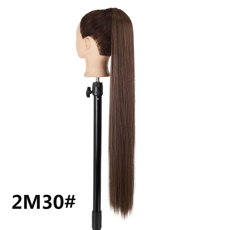 Tổng hợp 32Inch Siêu dài Quấn quanh Kẹp tóc Thẳng Tóc đuôi ngựa Kẹp nối tóc giả trong Phần mở rộng tóc đuôi ngựa cho phụ nữ