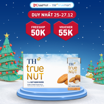 Thùng 48 hộp sữa hạt hạnh nhân TH True Nut 180ml (180ml x 48)