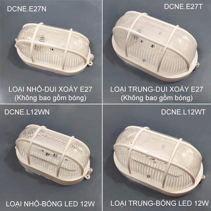 Đèn chống ẩm phòng chống nổ, có loại đèn led hoặc đui xoáy E27 tùy chọn