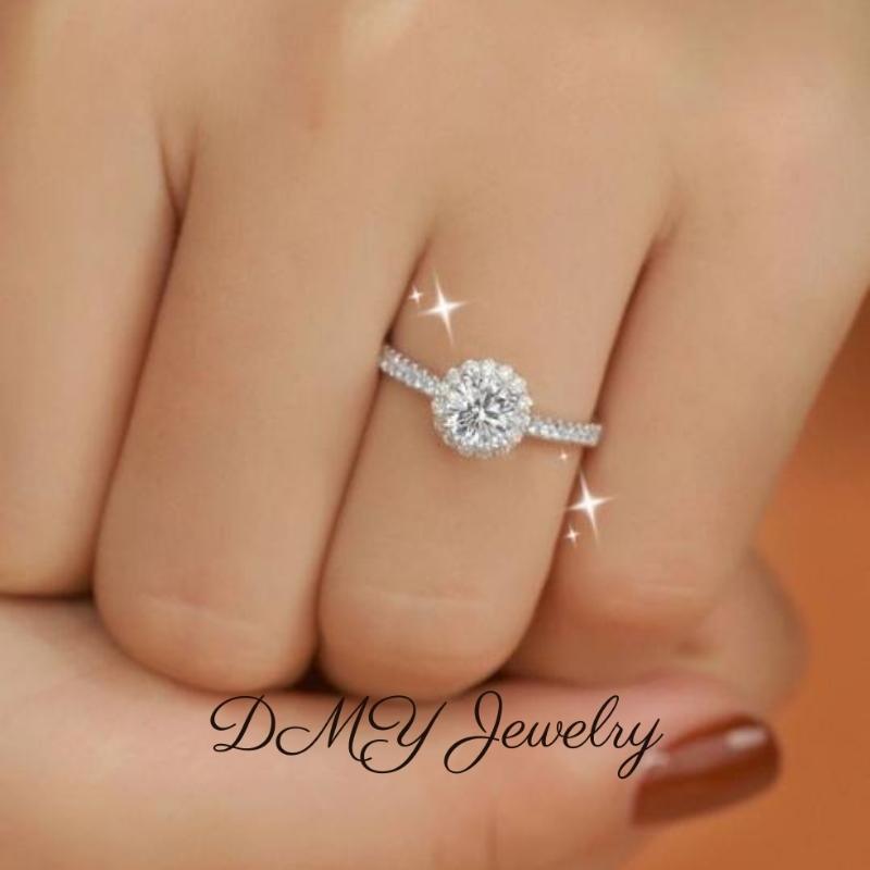 DMY Jewelry Diamond Ring/Diamond Ring For Women/Moisanite Ring/Moissanite Diamond Ring/Moissanite Jewelry/Woman Jewellery Ring/925 Silver Ring/Silver Ring Women/Moissanite Ring Gra/Moissanite Ring 0.5 Caret/2CT Moissanite Ring  Engagement Ring