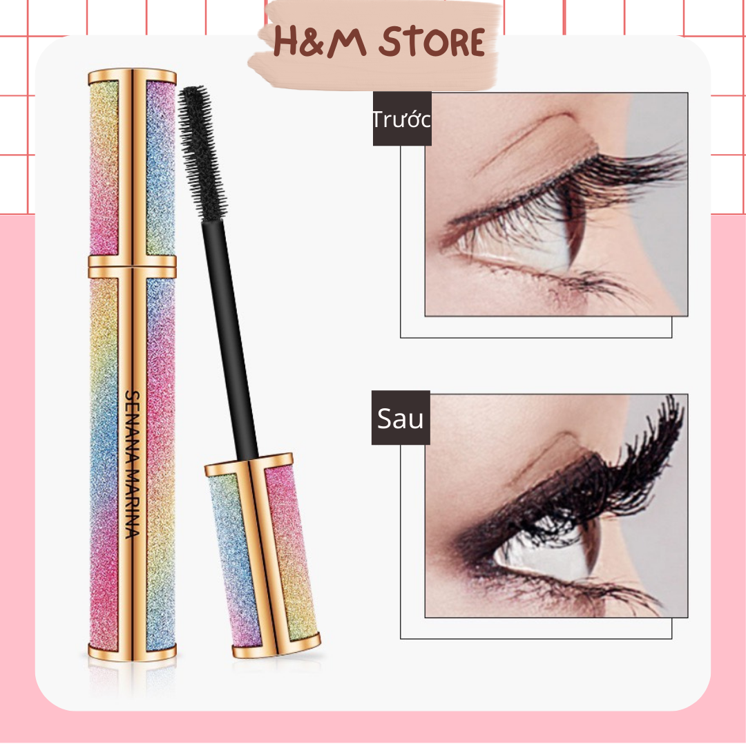 Mascara chuốt mi cong tự nhiên cầu vồng bling bling siêu đẹp