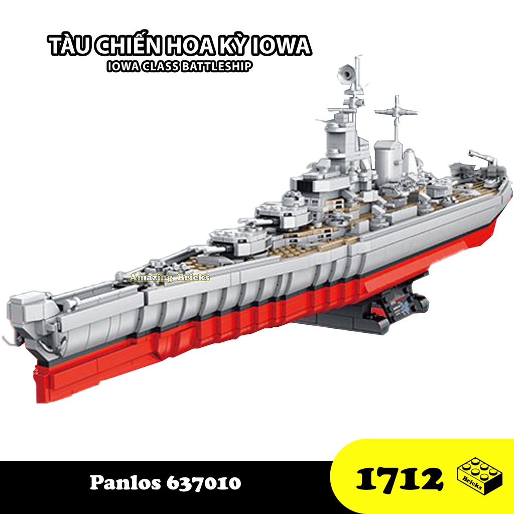 Đồ chơi lắp ráp Tàu chiến Hoa Kỳ IOWA Panlos 637010 Battle Ship Xếp hình