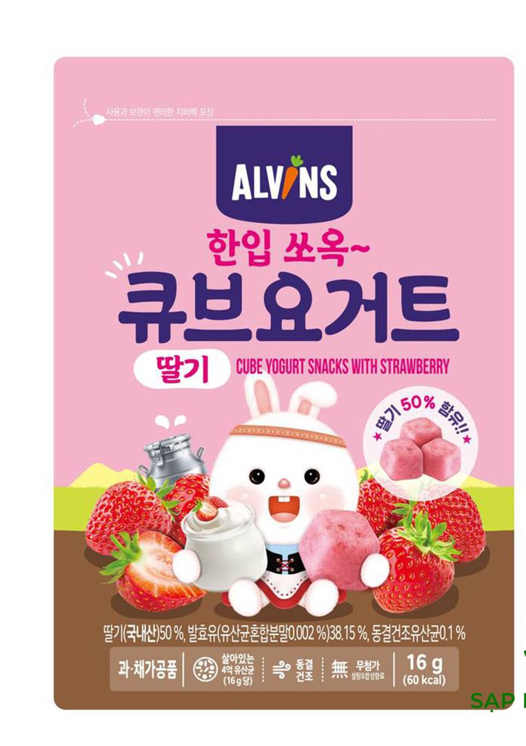 Sữa chua khô sấy lạnh Alvins chính hãng Hàn Quốc Vị Dâu cho bé 8M+ - LeVyStore - TheGioiHangNhap