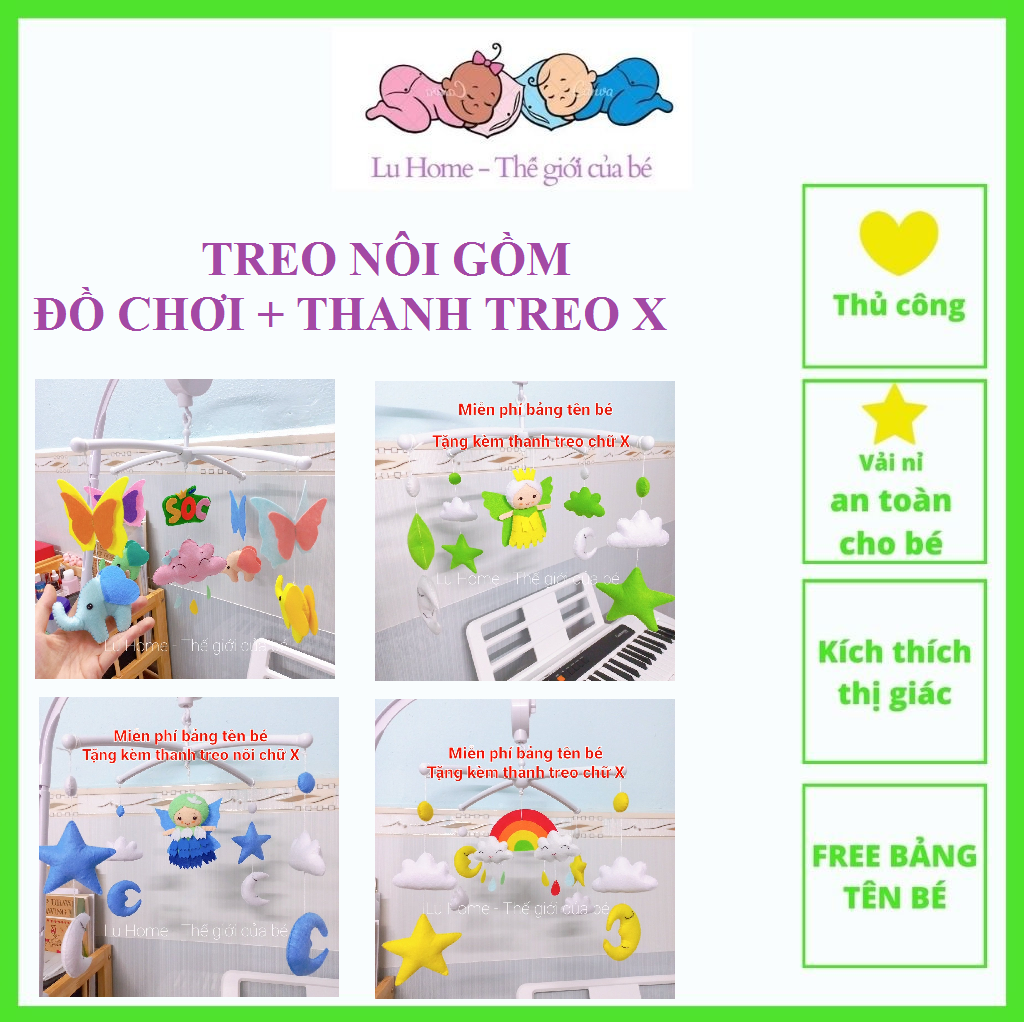Treo nôi kích thích thị giác cho bé