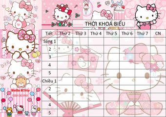combo 2 thời Khoá Biểu mèo kitty TKB57 A5