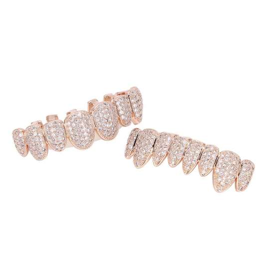 Bộ Răng Grillz, Đạo Cụ Hip Hop, Trang Trí Răng Grillz Cho Món Quà Tiệc Halloween Bộ Đồ Vàng Hồng