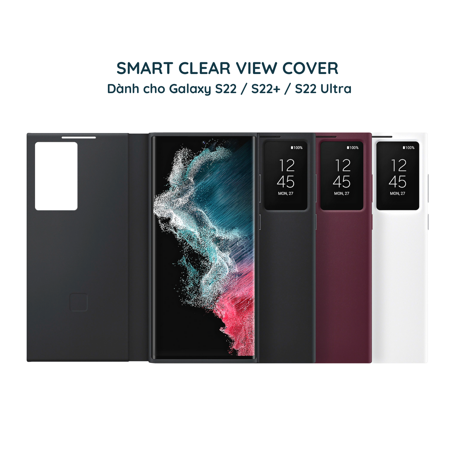 [Chính hãng] Ốp bao da bảo vệ Smart Clear View Cover dành cho Galaxy S22 / S22+ / S22 Ultra