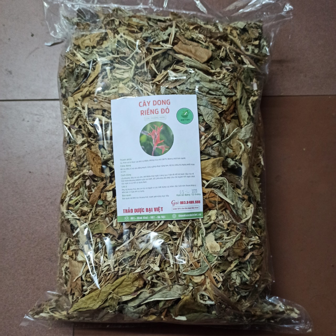 Cây dong riềng đỏ khô (gói 1kg) - DL162