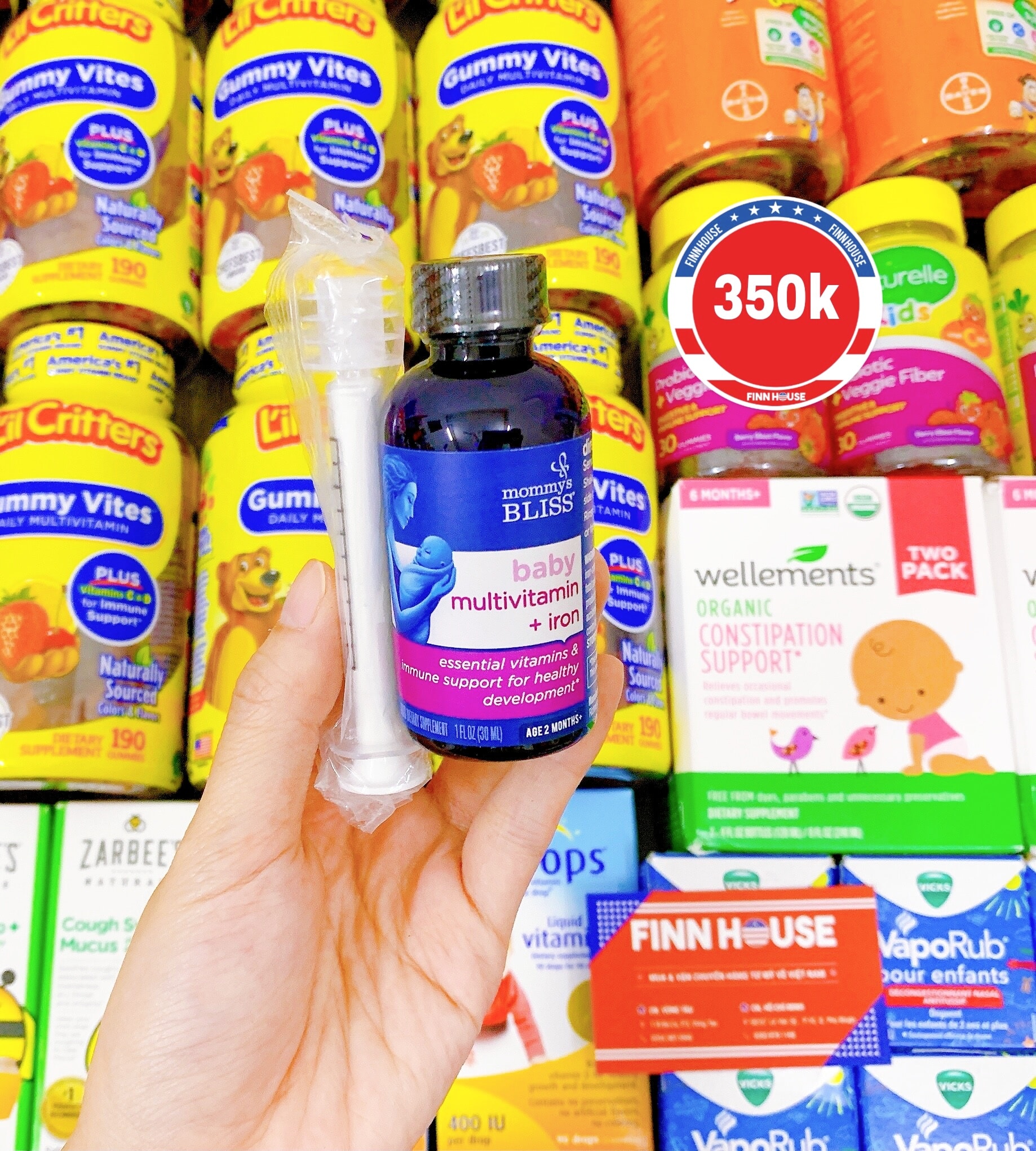 Vitamin tổng hợp hữu cơ Multivitamin + iron Mommy bliss cho bé từ 2 tháng
