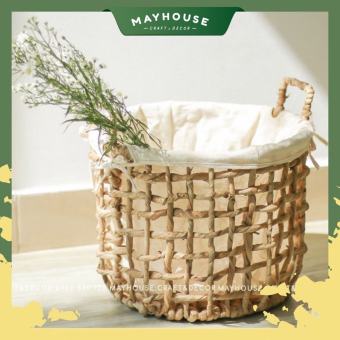 Sọt Giỏ Lục Bình, Kèm Lót, Xưởng Mayhouse, Đan Kỹ, Giá Rẻ T12, Sọt Đựng Quần Áo, Home Decor, Phụ Kiện Chụp Ảnh