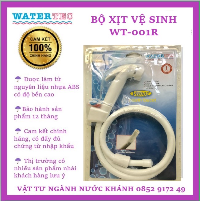 [HCM]Vòi xịt vệ sinh dạng vỉ Watertec WT001R Kho sỉ Thái Thịnh