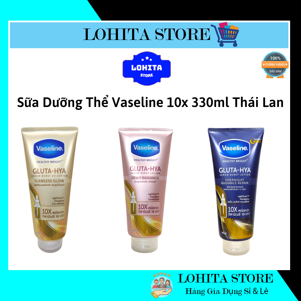 Vaseline 10x Thái Lan Healthy Bright Gluta HYA Serum 300ml - LOHITA MARTT