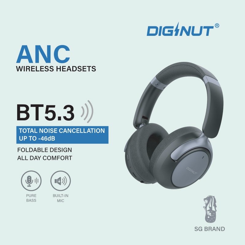 Diginut DH-16 ANC On-ear Headsets Black