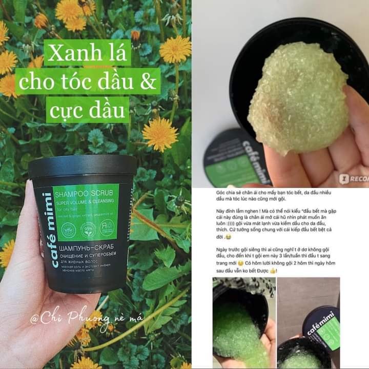 Tẩy da chết da đầu cafe mini 330g