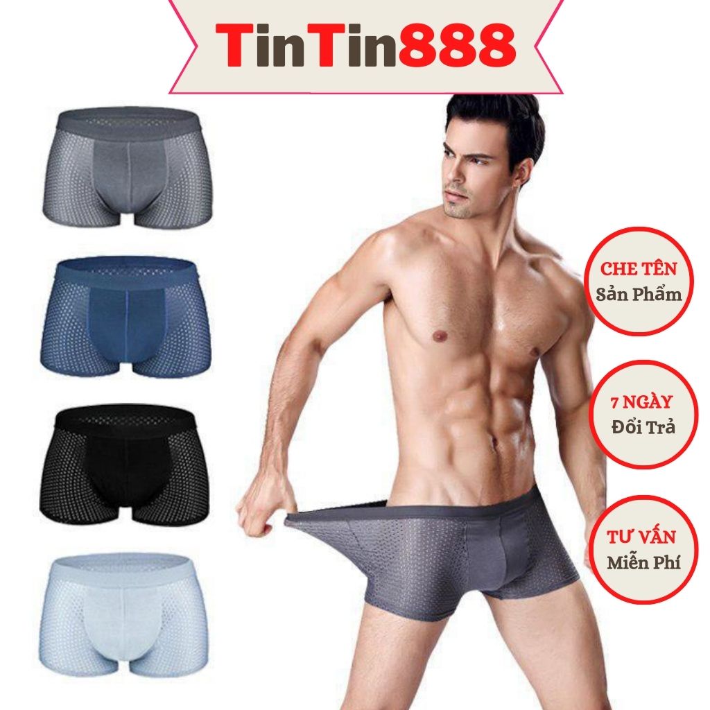 Quần lót nam boxer ❤️ Bộ 5 Quần ❤️ - Quần sịp đùi lưới thông hơi thoáng mát mịn co dãn tốt thoáng khí - Quan lot nam - Quần lót của nam cá tính - TinTin888