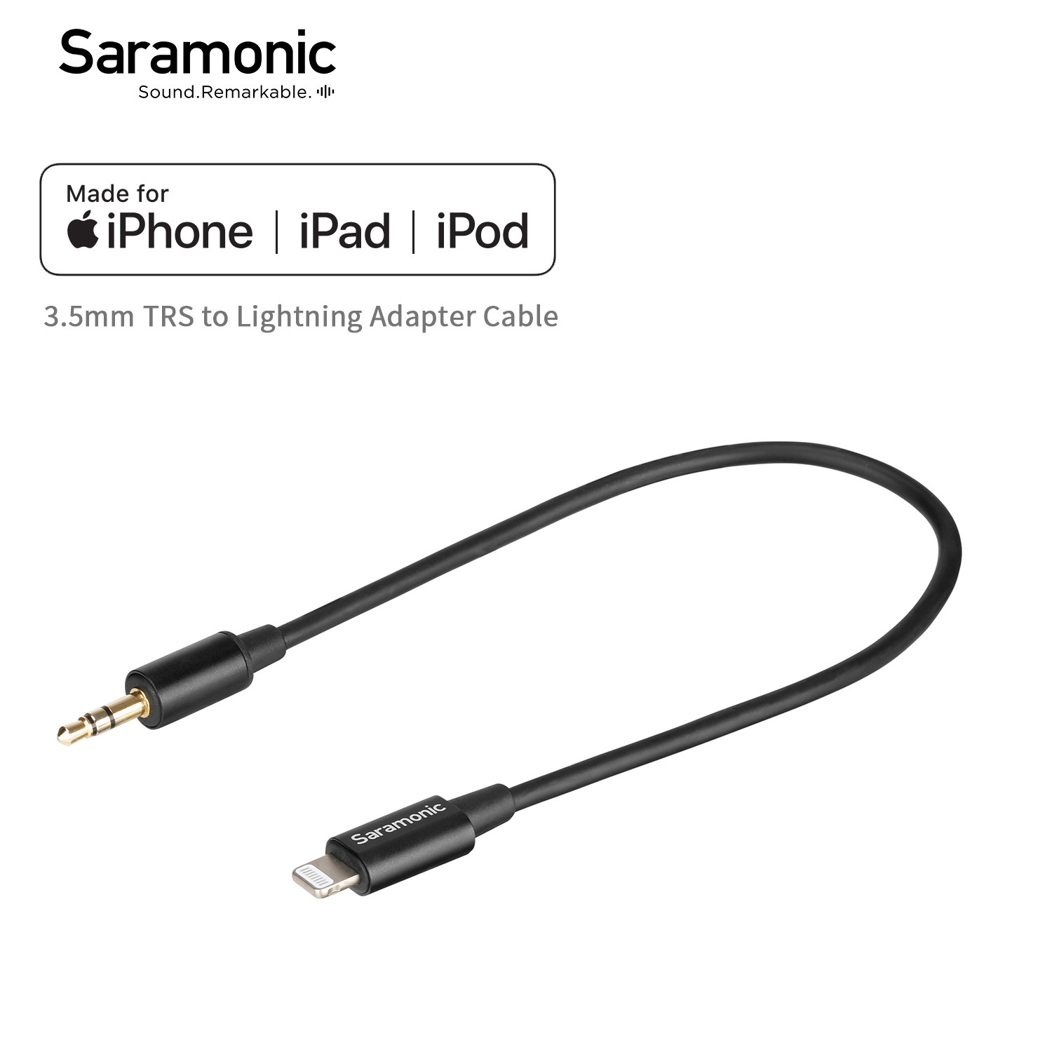 Saramonic cáp chuyển đổi trs sang lightning đực sr-c2000 3.5mm tương thích với thiết bị iphone ios