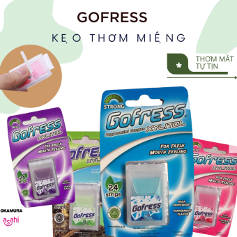 KẸO LÁ NGẬM THƠM MIỆNG GOFRESS - HỘP 24 LÁ - 4 VỊ