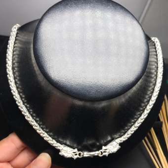 Dây chuyền nam bạc ta 16 chỉ đầu rồng sang trọng