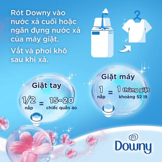 Nước xả vải Downy cuốn hút túi 1.35L/2.2L
